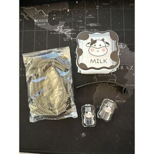 Cow Charging Cord Protector Kit Black & White Cute Cable Saver for all phones